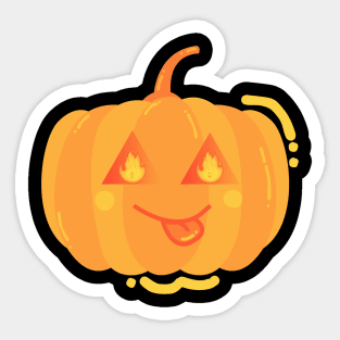 Orange squash Pop style Monochromatic pumpkin Halloween Sticker